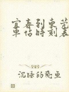 宜春到东莞东火车站时刻表
