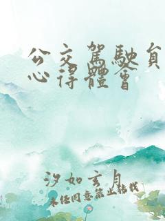 公交驾驶员服务心得体会
