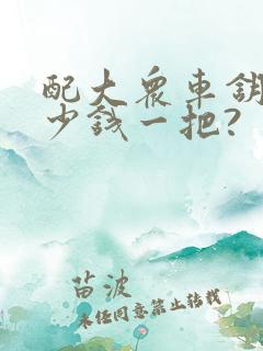 配大众车钥匙多少钱一把?