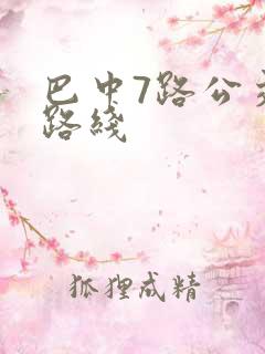 巴中7路公交车路线