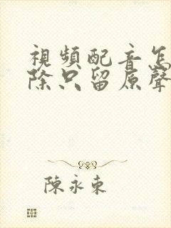 视频配音怎么去除只留原声音