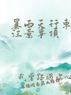 暴雨天行车安全注意事项 暴雨天行车安全注意事项