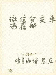 微信公交车乘车码在哪