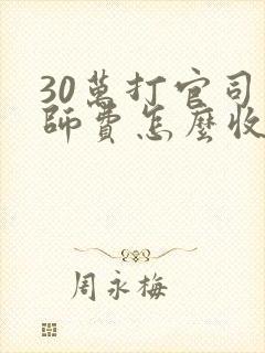 30万打官司律师费怎么收费