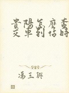 贵阳怎么查询公交车到站时间 贵阳怎么查询公交车到站时间