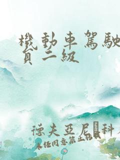 机动车驾驶教练员二级