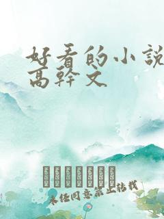 好看的小说推荐高干文