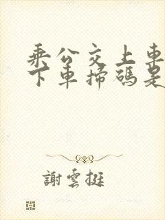 乘公交上车扫码下车扫码是什么意思