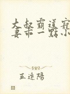 大叔霸道宠小甜妻乖一点小说