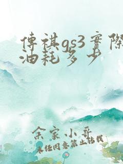 传祺gs3实际油耗多少