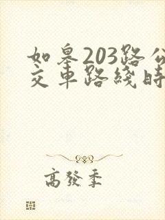 如皋203路公交车路线时间表