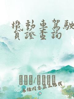 机动车驾驶教练员证查询 机动车驾驶教练员证查询