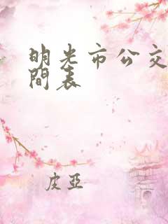 明光市公交车时间表