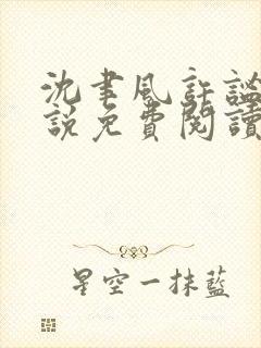 沈聿风许谧的小说免费阅读无弹窗
