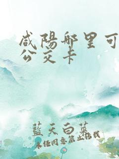 咸阳哪里可以充公交卡