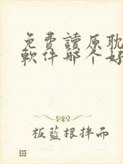 免费读原耽小说软件哪个好用