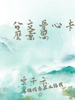 公交爱心卡是什么意思