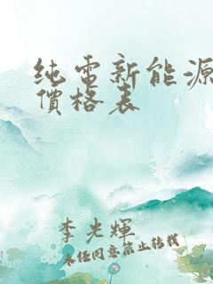纯电新能源汽车价格表