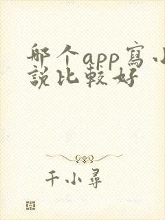 哪个app写小说比较好