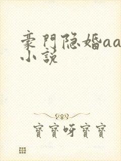 豪门隐婚aa制小说