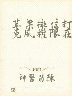 苹果微信打开麦克风权限在哪里