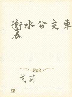 衡水公交车一览表