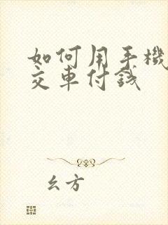 如何用手机坐公交车付钱
