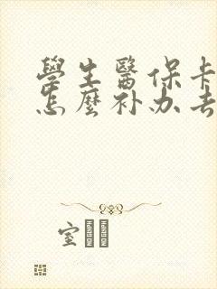 学生医保卡丢了怎么补办去哪里