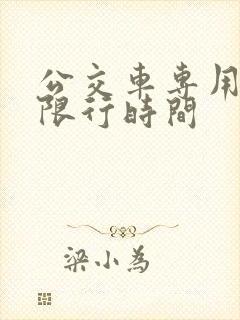 公交车专用车道限行时间