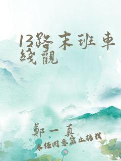 13路末班车在线观