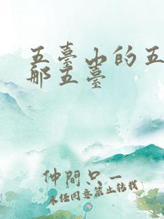 五台山的五台是那五台