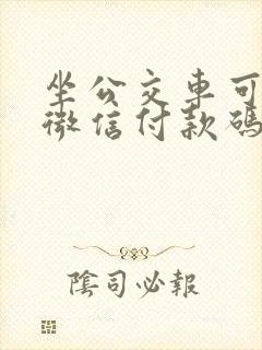 坐公交车可以用微信付款码吗