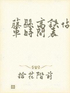 藤县高铁站公交车时间表