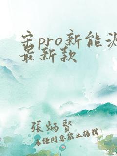 宋pro新能源最新款 宋pro新能源最新款