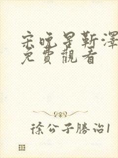 宋晚星靳泽小说免费观看