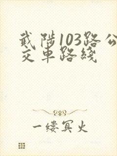 武陟103路公交车路线