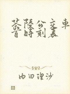 茶陵公交车到界首时刻表 茶陵公交车到界首时刻表