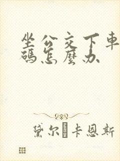 坐公交下车没扫码怎么办