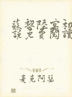 苏黎陆宴初的小说免费阅读