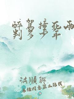 醉驾撞死两个人判多少年