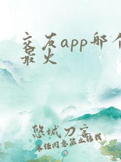 交友app哪个最火