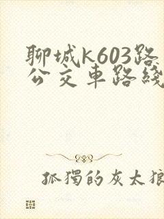 聊城k603路公交车路线时间表