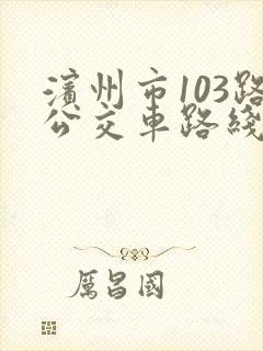 滨州市103路公交车路线图