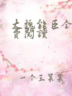 大魏能臣全文免费阅读 大魏能臣全文免费阅读