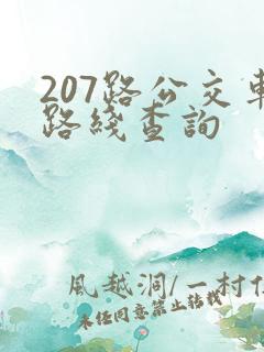 207路公交车路线查询