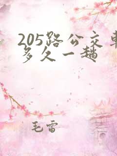 205路公交车多久一趟