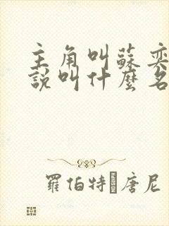 主角叫苏奕的小说叫什么名字