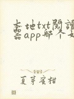 本地txt阅读器app哪个好用