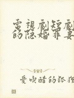 电视剧短剧顾少的隐婚罪妻二
