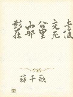 彭山公交卡可以在哪里充值